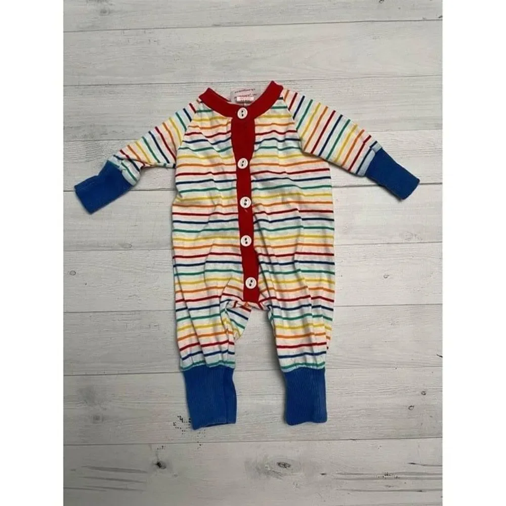 Vintage Wibbles Rainbow Stripe One‎ Piece 3-6 Months